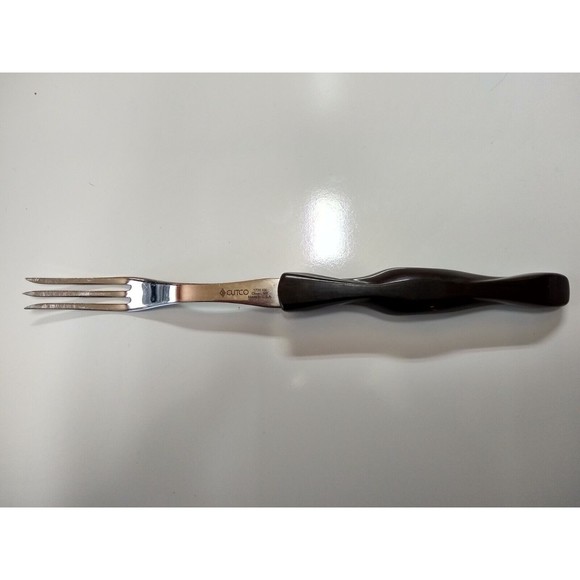 Cutco Other - Cutco No. 1726 KK 3 Tine Turning Fork Stainless Steel Brown Swirl Handle (USA)
